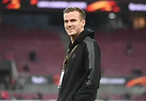 FC Koln V Arsenal 2017-18 Prints: Rob Holding: Arsenal's Defensive Wall in Europa League Clash Against 1