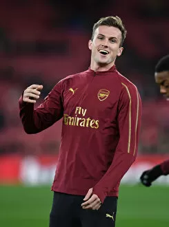 Images Dated 31st October 2018: Rob Holding: Arsenal's Steadfast Defender in Carabao Cup Battle against Blackpool