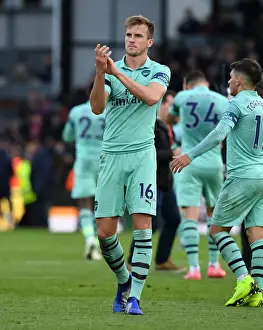 Crystal Palace V Arsenal 2018-19 Prints: Rob Holding Celebrates with Arsenal Fans after Crystal Palace Victory