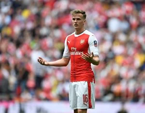 Images Dated 23rd April 2017: Rob Holding in FA Cup Semi-Final Battle: Arsenal vs Manchester City