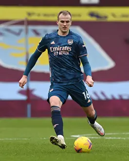Rob Holding Focuses in Aston Villa vs Arsenal Premier League Clash