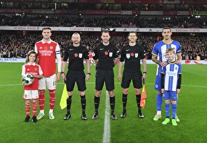 Images Dated 9th November 2022: Rob Holding and Lewis Dunk Lead Out Arsenal and Brighton in Carabao Cup Clash at Emirates Stadium