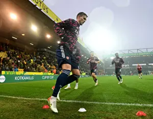 Norwich City V Arsenal 2021-22 Prints: Rob Holding Prepares for Arsenal's Battle against Norwich in Premier League