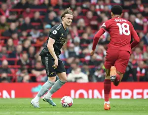 Liverpool V Arsenal 2022-23 Prints: Rob Holding's Defiant Display: Arsenal Stands Strong Against Liverpool in the 2022-23 Premier League Battle