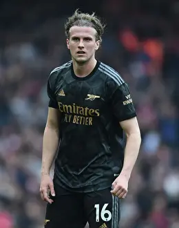 Liverpool V Arsenal 2022-23 Prints: Rob Holding's Unyielding Display: Arsenal Stands Firm Against Liverpool in Premier League Battle