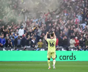 West Ham United V Arsenal 2021-22 Prints: Robby Holding Scores the Thrilling Winner: Arsenal's Premier League Victory over West Ham United (2021-22)