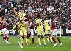 West Ham United V Arsenal 2021-22 Prints: Robby Holding's Thrilling Winner: Arsenal Secures Victory Over West Ham United in Premier League 2021-22