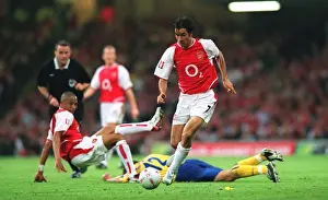 Arsenal V Southampton FA Cup Final Prints: Robert Pires and Gilberto (Arsenal) Anders Svensson (Southampton)