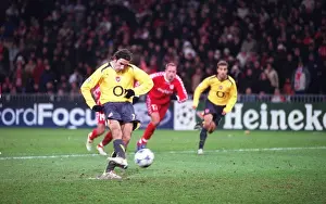FC Thun V Arsenal Prints: Robert Pires Scores the Penalty: Arsenal's Win Against FC Thun in UEFA Champions League Group B