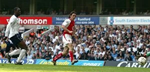 Robert Pires scoring Arsenals 2nd goal. Tottenham Hotspur v Arsenal