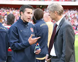 Arsenal V Inter Milan 2007-08 Prints: Robin van Perise (Arsenal) and Arsene Wenger Arsenal Manager