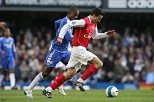 Chelsea v Arsenal 2007-08 Collection: Robin van Perise (Arsenal) Salomon Kalou (Chelsea)