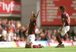 Team/players coaches fabregas cesc/robin van perise celebrates scoring arsenals goal Team/players coaches fabregas cesc/robin van perise celebrates scoring arsenals goal