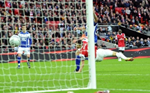 Arsenal v Birmingham City - Carlin Cup Final 2010-11 Collection: Robin van Perise scores Arsenals goal. Arsenal 1: 2 Birmingham City