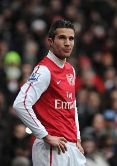 Images Dated 4th February 2012: Robin van Persie: In Action for Arsenal Against Blackburn Rovers, Premier League 2011-12