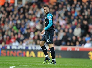 Stoke City V Arsenal 2011-12 Prints: Robin van Persie in Action: Arsenal vs. Stoke City, Premier League 2011-12