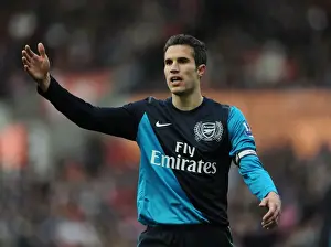 Stoke City V Arsenal 2011-12 Prints: Robin van Persie in Action: Arsenal's Star Striker vs Stoke City