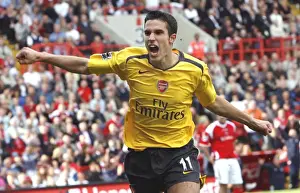 Robin van Persie (Arsenal) celebrates scoring his 2nd goal
