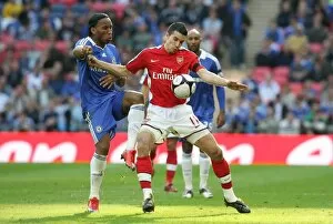 Arsenal v Chelsea FA Cup 2008-09 Collection: Robin van Persie (Arsenal) Didier Drogba (Chelsea)