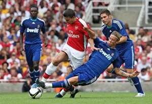 Images Dated 12th August 2008: Robin van Persie (Arsenal) Guti (Real)