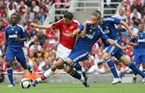 Images Dated 12th August 2008: Robin van Persie (Arsenal) Guti (Real)