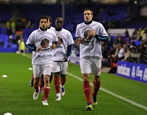 Everton V Arsenal 2011-12 Prints: Robin van Persie and Arsenal Honor Fabrice Muamba Before Everton Clash (2011-12)