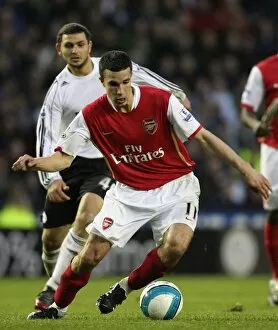 Derby County v Arsenal 2007-8 Collection: Robin van Persie (Arsenal) Hossam Ghaly (Derby)