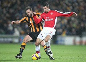 Hull City V Arsenal 2008-9 Prints: Robin van Persie (Arsenal) Ian Ashbee (Hull)