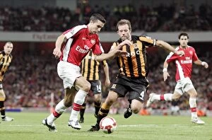 Arsenal v Hull City 2008-9 Collection: Robin van Persie (Arsenal) Ian Ashbee (Hull)