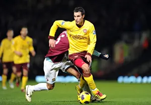 West Ham United V Arsenal 2010-11 Prints: Robin van Persie (Arsenal) James Tomkins (West Ham). West Ham United 0: 3 Arsenal