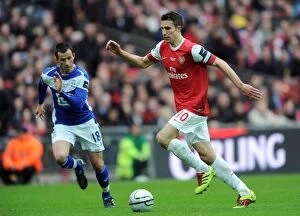 Images Dated 27th February 2011: Robin van Persie (Arsenal) Keith Fahey (Birmingham). Arsenal 1: 2 Birmingham City