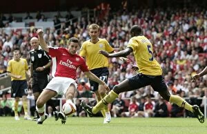 Images Dated 16th August 2008: Robin van Persie (Arsenal) Leon Barnett (West Brom)