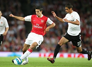 Arsenal V Sparta Prague 2007-08 Prints: Robin van Persie (Arsenal) Lubos Husek (Sparta)