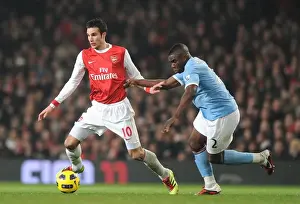 Arsenal V Manchester City 2010-11 Prints: Robin van Persie (Arsenal) Micah Richards (Man City). Arsenal 0: 0 Manchester City