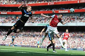 Arsenal V Manchester United 2010-2011 Prints: Robin van Persie (Arsenal) Nemanja Vidic (Man United). Arsenal 1: 0 Manchester United