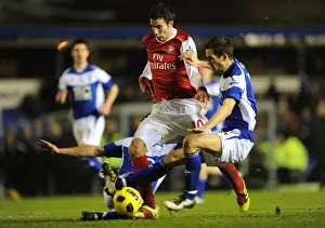 Robin van Persie (Arsenal) Roger Johnson and Scott Dann (Birmingham). Birmingham City 0