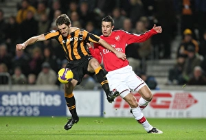 Hull City V Arsenal 2008-9 Prints: Robin van Persie (Arsenal) Sam Ricketts (Hull)