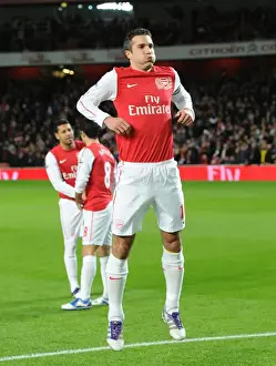Arsenal V Fulham 2011-12 Prints: Robin van Persie: Arsenal's Star Forward Gears Up for Arsenal v Fulham (2011-12)