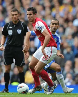 Chelsea V Arsenal 2011-12 Prints: Robin van Persie Breaks Past Chelsea's Bosingwa: Arsenal vs Chelsea