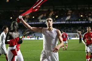 Images Dated 30th November 2008: Robin van Persie celebrates the Arsenal victory after the match