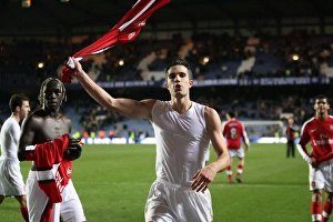 Chelsea v Arsenal 2008-09 Collection: Robin van Persie celebrates the Arsenal victory after the match