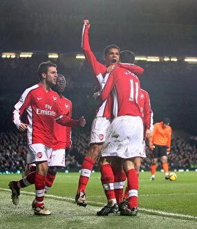 Images Dated 30th November 2008: Robin van Persie celebrates scoring the 1st Arsenal