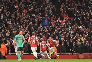 Images Dated 16th February 2011: Robin van Persie celebrates scoring the 1st Arsenal goal. Arsenal 2: 1 Barcelona
