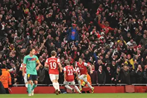 Robin van Persie celebrates scoring the 1st Arsenal goal. Arsenal 2: 1 Barcelona