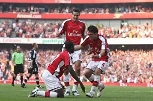 Images Dated 30th August 2008: Robin van Persie celebrates scoring the 2nd Arsenal