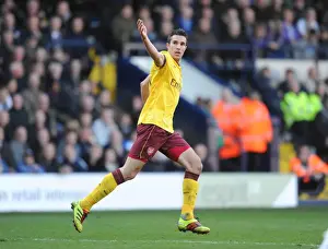 Robin van Persie celebrates scoring the 2nd Arsenal goal. West Bromwich Albion 2