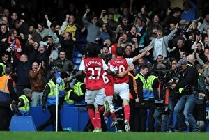 Chelsea v Arsenal 2011-12 Collection: Robin van Persie celebrates scoring his 2nd goal Arsenals 4th. Chelsea 3: 5 Arsenal