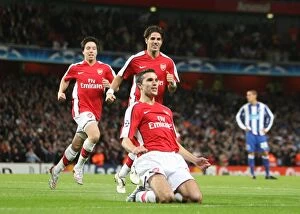 Images Dated 30th September 2008: Robin van Persie celebrates scoring the 3rd Arsenal
