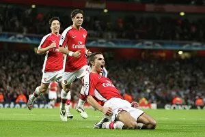Images Dated 30th September 2008: Robin van Persie celebrates scoring the 3rd Arsenal