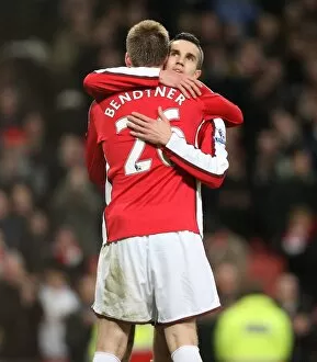 Images Dated 16th February 2009: Robin van Persie celebrates scoring the 4th Arsenal